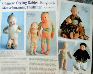 7p History Article - Antique Chinese Crying Babies Motschmanns Taufling Dolls