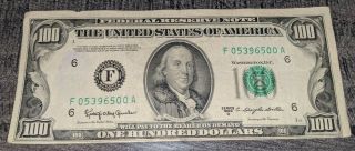 Rare Error Series 1950 D 100 Hundred Dollar Bill Note F Atlanta