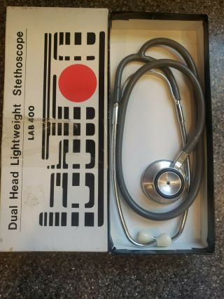 Rare - Labtron Deluxe Professional Dual Head Stethoscope Grey -
