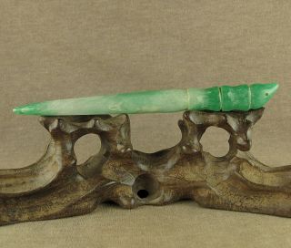 4.  9 " With Carved Chinese Antique Jadeite Jade Carving Hair Hairpin
