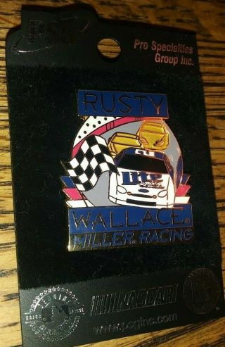 Nascar Rusty Wallace Miller Racing Legend 2 Car Collectible Psg Pin Rare