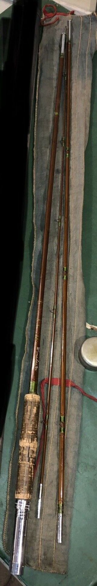 Vintage Winchester " Pomperaug " 3 Piece Bamboo Fly Fish Rod W/ Sleeve Very Rare