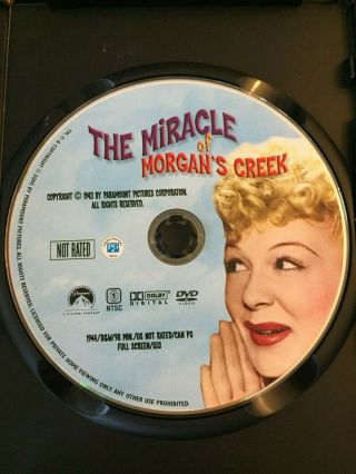 The Miracle of Morgan ' s Creek (DVD,  2005) Betty Hutton Eddie Bracken Rare OOP 2