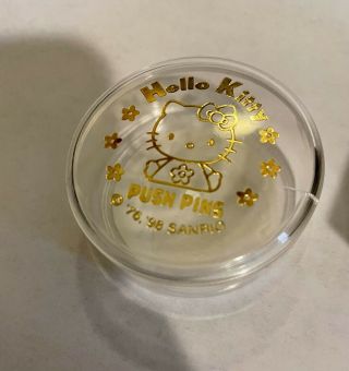 RARE Vintage Hello Kitty Sanrio Glitter Push Pins Thumb Tacs HTF From 1998 3