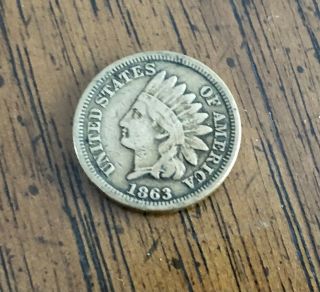 Rare 19th Century 1863 Indian Head Penny