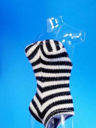 Barbie Doll Black & White Zebra Swimsuit Vintage 1960 ' s 2