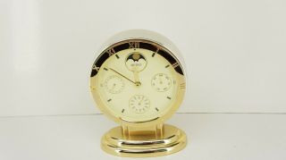Rare Vintage Seiko Calendar Moon Phase Desk Clock A Beauty