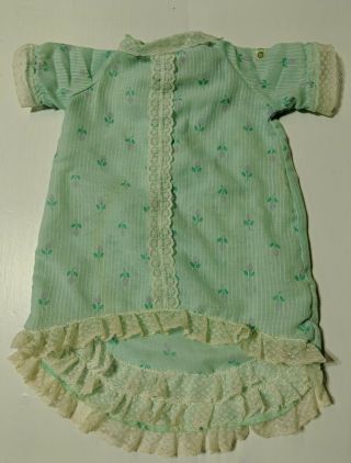 Vintage Cabbage Patch Kids Green Floral Nightgown Preemie Infant Gown Coleco