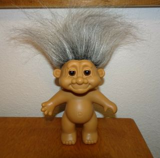 Vintage Russ Troll Grandpa Doll 4 1/2” Gray Hair