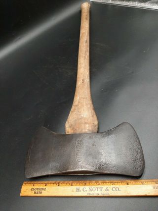 Antique Dunlap Double Bit Axe With Handle ? Logging Tool / 3 Lbs