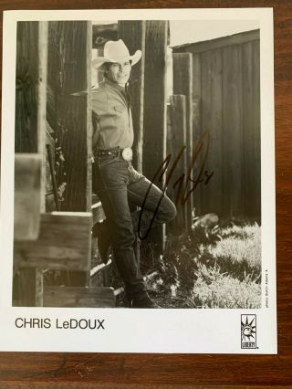 Rare Country Music Legend Chris Ledoux Signed Autograph 8x10 Photo B&w
