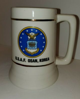 Rare Osan Korea Us Air Force (usaf) Mug Stein