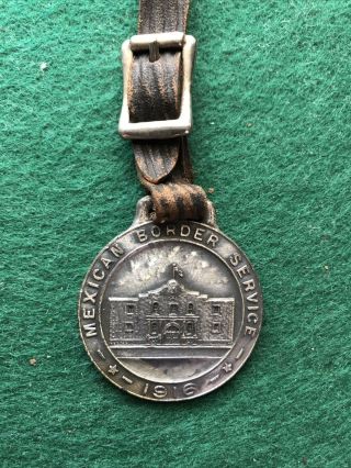 Rare 1916 Wwi Medal Badge Mexican Border Service Texas San Antonio Alamo