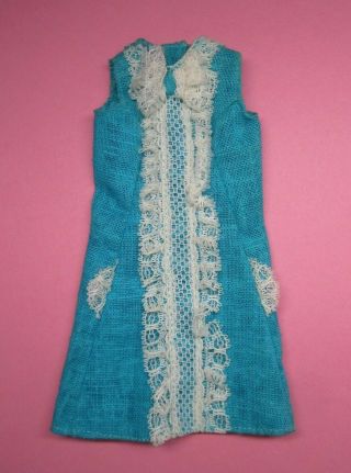 Vintage Barbie Francie - Iced Blue 1274 Turquoise Linen Dress