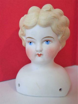 1800s Antique German Parian China Head Only Doll Part Marked 3