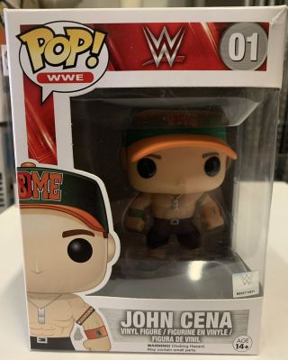 Funko Pop John Cena Vinyl Figure 01 Wwe Superstar Series Rare Green Hat