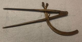 Antique Vintage Very Large Wing Divider Compass Tool Unknown Make