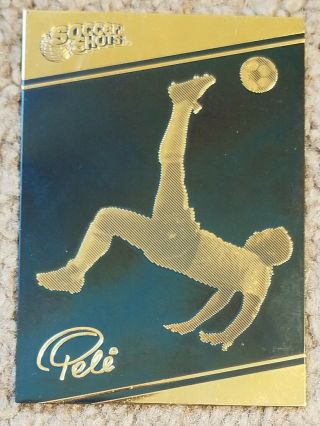 Pele Reverse Kick Soccer Shots Limited Edition 24k Gold Card - Rare - Good