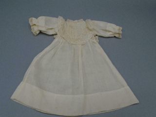 Antique White Cotton Dress Lace Trims Small Antique/vintage Dolls