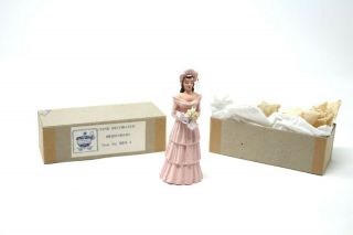 Vintage 1940s Chalkwear Bridesmaid Pink Cake Topper Flowers 4 " Nos
