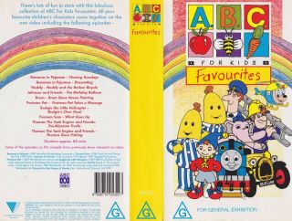 Abc For Kids Favourites Video Pal Vhs A Rare Find
