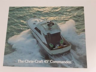 1977 Chris - Craft Yacht Sales Brochure Very Rare Vintage All Color Fold Out