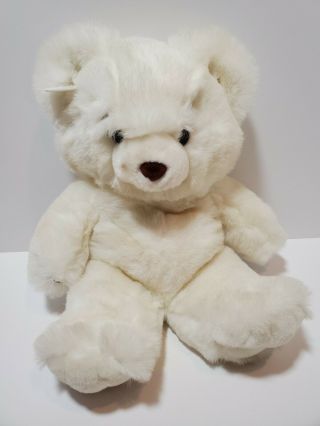 F3 Vintage Russ Berrie Snowden Teddy Bear White Soft Fur 16in Plush