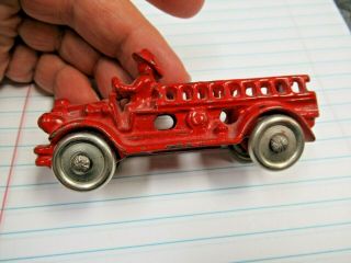 Antique 1920 - 30s Arcade Ac Williams Hubley Cast Iron Red Fire Truck Engine