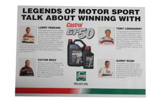 Castrol Racing Holden Commodore VR Larry Perkins Promotional Flyer Rare 2