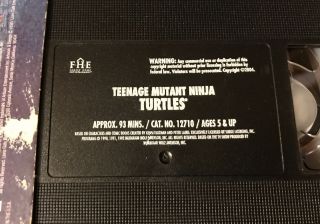 Teenage Mutant Ninja Turtles (VHS,  1992) Featuring Five Episodes Animated Rare 3