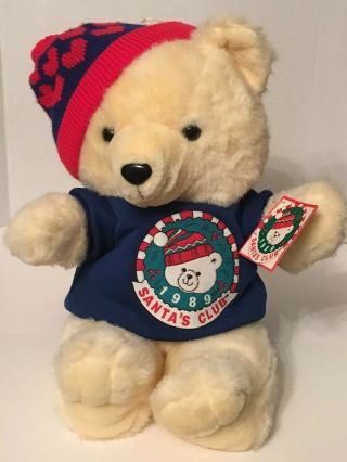 1989 Kmart Christmas Santa Club 18 " Teddy Bear Stuffed Animal Vintage Rare