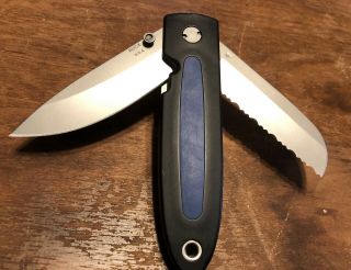 Buck Crosslock 180 Engineer Folding Pocket Knife Dual Blade Vintage Rare Model