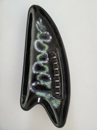 Vtg Mid Century Modern Royal Haeger Drip Glaze Ceramic Boomerang Ashtray 13 "