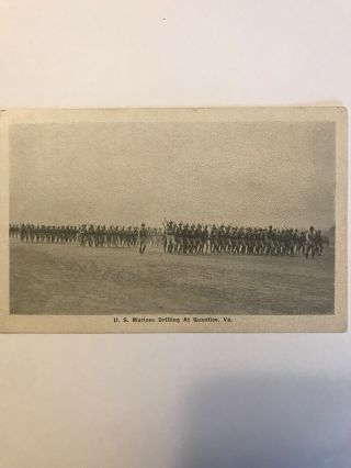 Wwi Marines Usmc Quantico Va Antique Postcard Circa 1918