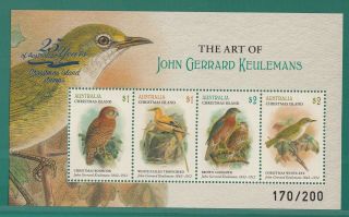 2018 Birds,  Xmas Isl 25 Years Of Stamps L/edition To 200 M - Sheet.  Muh & Rare