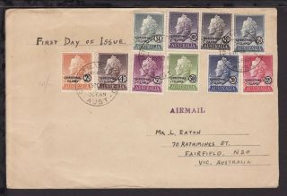 Australia 15 Oct 1958 Christmas Island First Day Cover Qeii Complete Set Rare