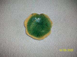 Antique Majolica Green Leaf Butter Pat Griffin Hill & Smith