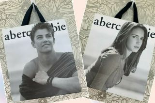 Rare Vintage Abercrombie Teen Models Large Store Tote Shopping Gift Paper Bag
