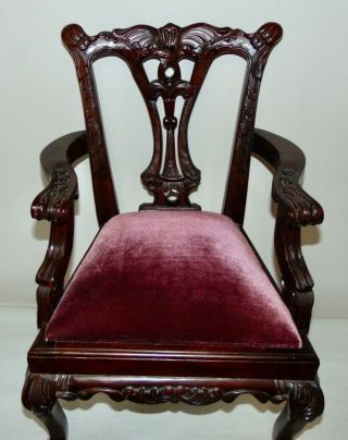 Vtg CHIPPENDALE Doll ' s Chair ANTIQUE VICTORIAN STYLE For TEDDY BEAR Too 2