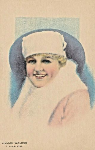 Lillian Walker - 1910s Theatre & Silent Movie Actress Kline Poster Postcard/rare