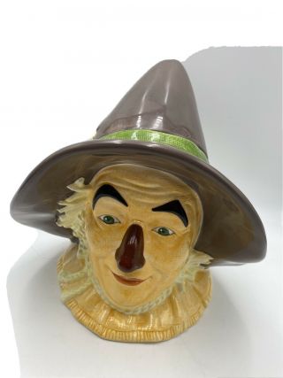 Rare == Enesco Scarecrow Pottery Cookie Jar From The Wizard Of Oz