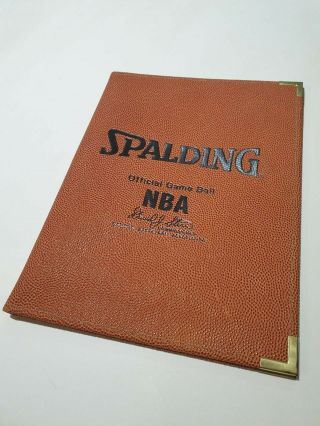 Rare Spalding Nba Official Game Ball Notepad Portfolio David J Stern