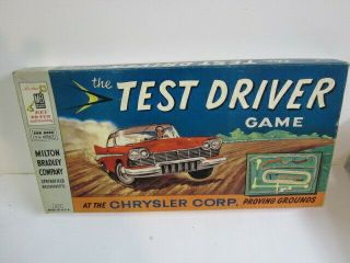 The Test Driver Board Game Chrysler Car Milton Bradley 1956 Vintage Rare