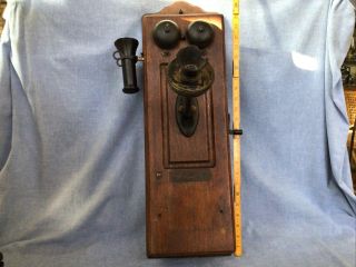 Antique Vintage Wesco Supply Wall Crank Telephone Rare Wood Box