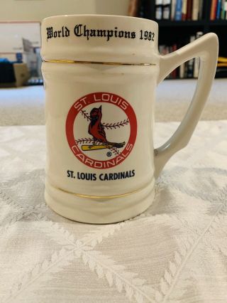 Rare Vintage 1982 World Champions St Louis Cardinals Lewis Bros Ceramic Mug Usa