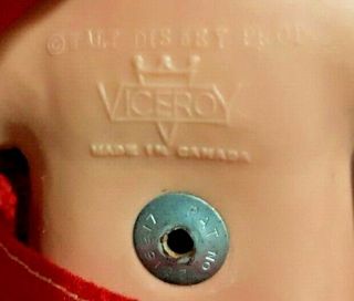 MICKEY MOUSE Vintage Squeaker Toy.  Viceroy.  Made In Canada.  Rare 9 inches 3
