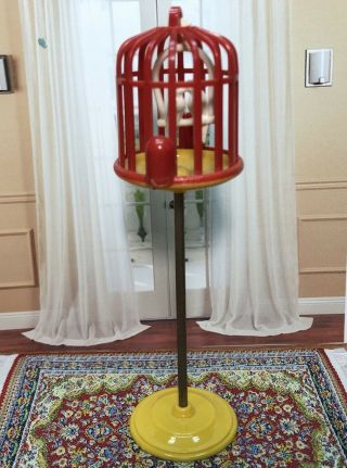 Commonwealth Bird Cage Vintage Tin Dollhouse Furniture Renwal Ideal Plastic