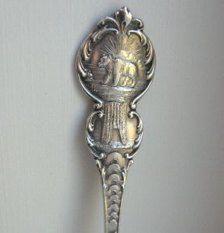 Vintage Sterling Silver San Francisco California Cliff House Bear Souvenir Spoon 2