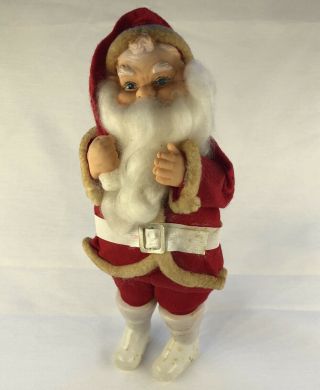 Vintage Santa Ornament Made In Japan Antique Christmas Holiday Toy Plastic