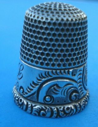 Antique Mkd Ketcham & Mcdougall Sterling Silver Thimble Size 9